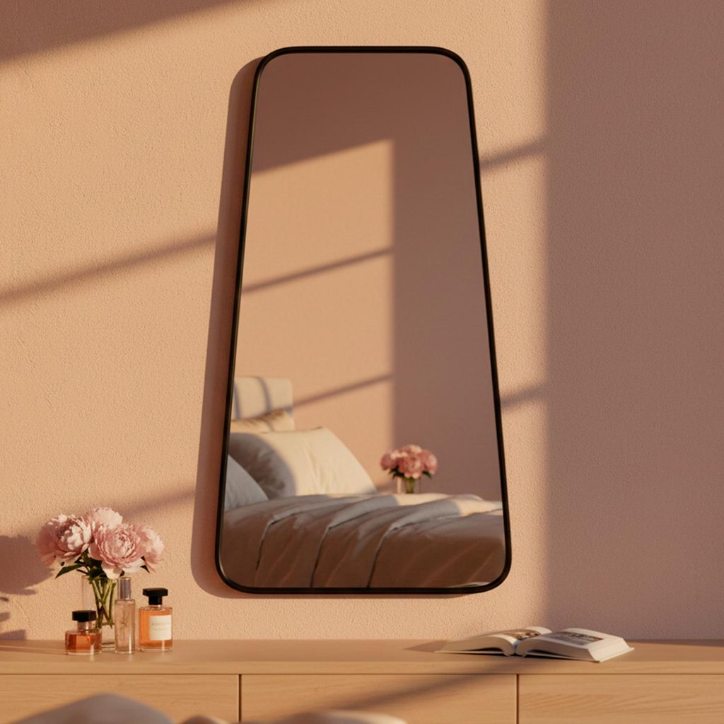 Espelho do Pinterest Corpo Inteiro de chão Borda em Couro 3cm Grande 60x110cm - Mod. Tetris em Oferta na Shopee