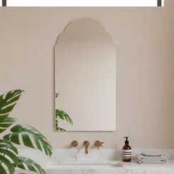 Espelho Grande Decorativo Orgânico 60x110cm Lapidado Luxo Lavabo Quarto Sala Banheiro Escritório