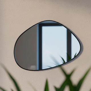 Espelho Decorativo Orgânico 80x60cm Para Sala c/ moldura em couro ecológico em Oferta na Shopee