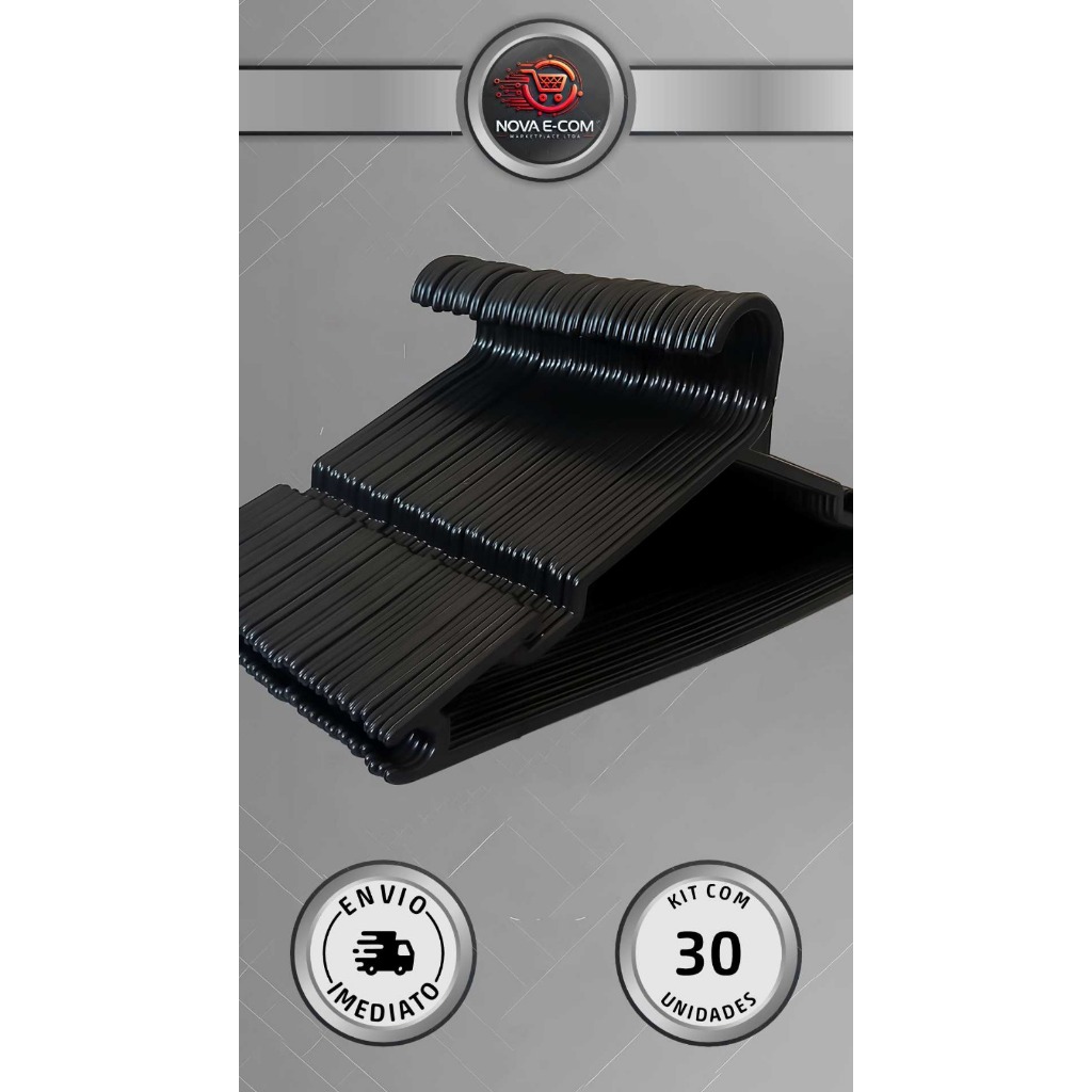 Kit 30 Cabides adulto redondo reforçados. em Oferta na Shopee