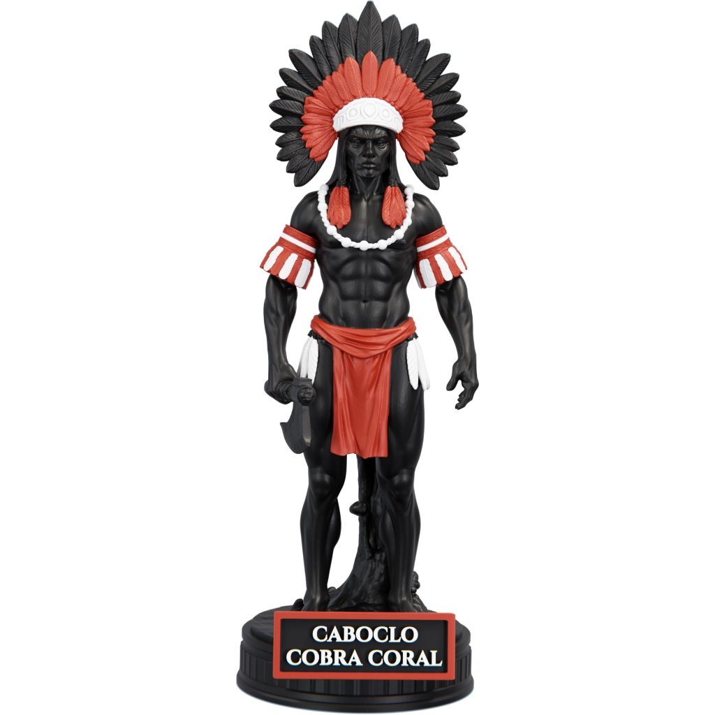 Estátua Caboclo Cobra Coral Umbanda Candomblé