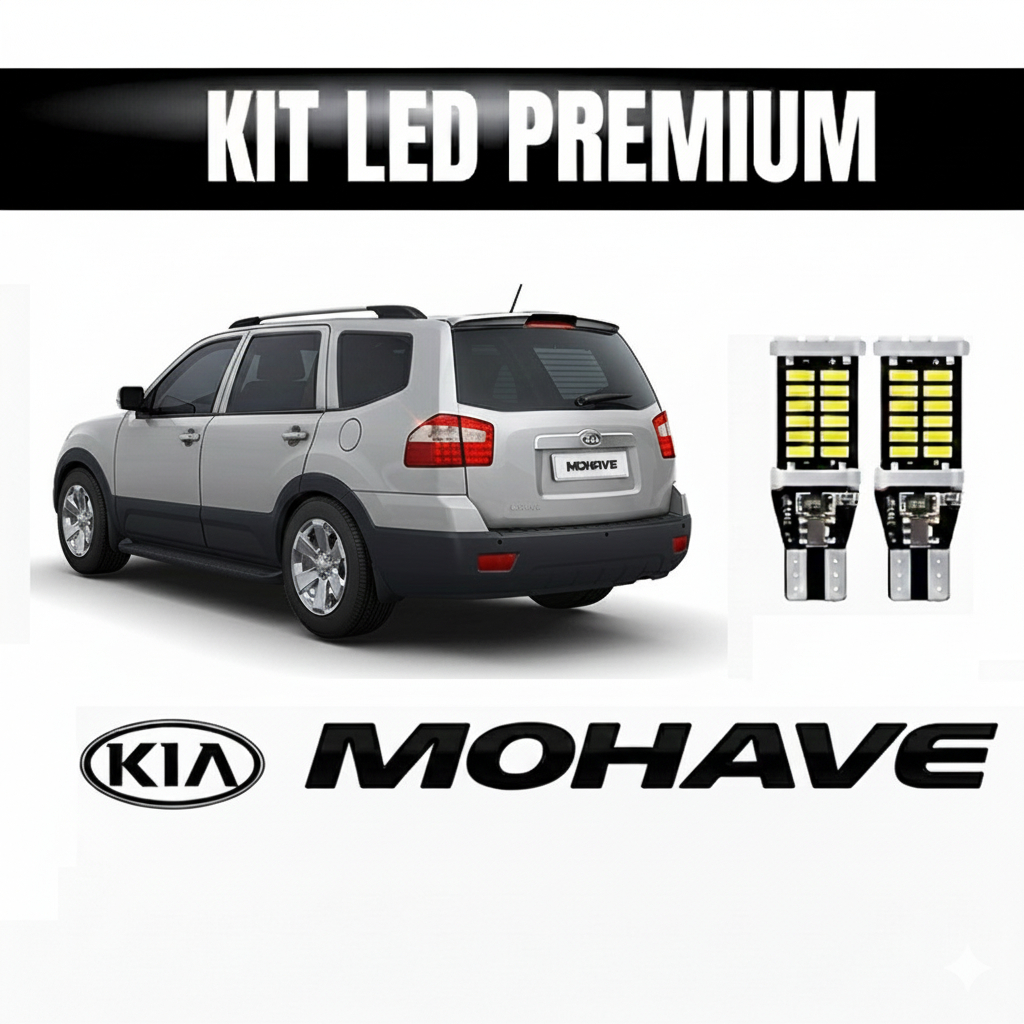 Par Lampada Led Ré KIA MOHAVE 2009 a 2017 Canbus T15 16w Branco