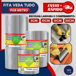 Fita Aluminio Vedação Vazamentos Veda Tudo Trincas Laje Telhado Telhas 5cm 10cm 15cm 20cm POR METRO em Oferta na Shopee