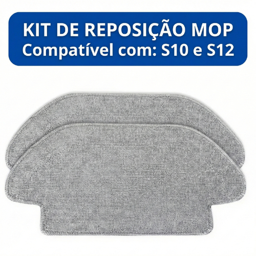 Kit Panos Mop para Robô Aspirador Compatível com S10 S12 Mop P Pro 2S Microfibra
