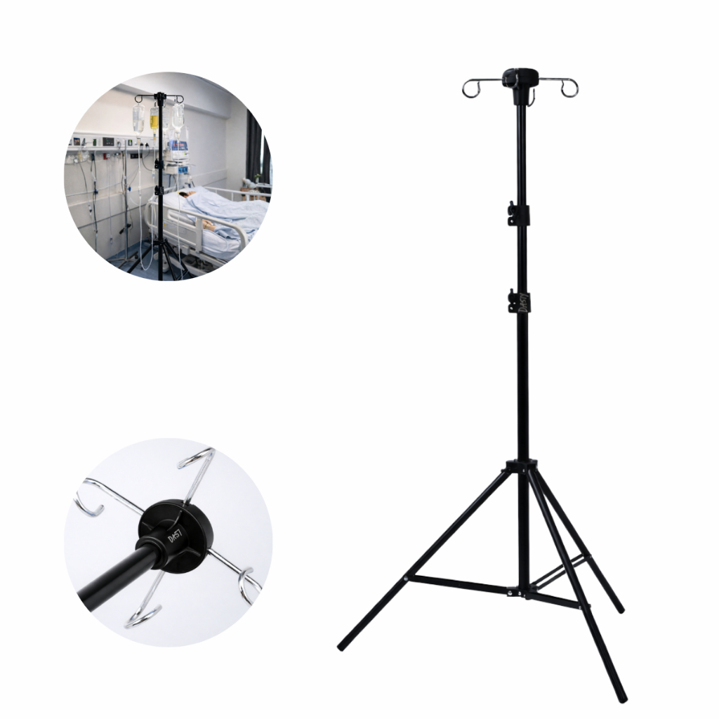 Suporte Soro Profissional 4 Ganchos Altura Ajustável 70–180 cm