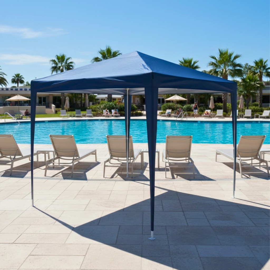 Tenda De Praia Sanfonada Eagle Force Gazebo 3x3 Articulado Pé Aluminio Garagem Carro Piscina