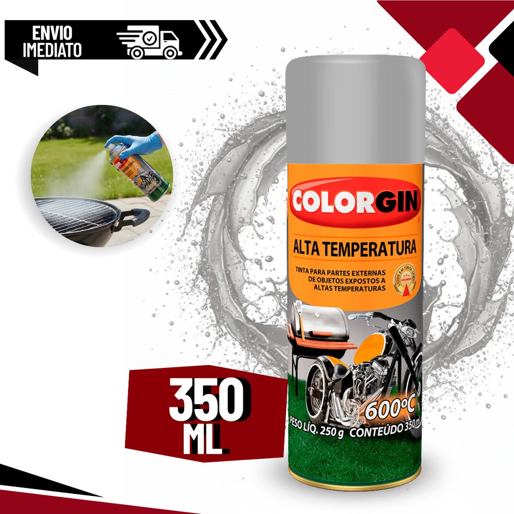 SPRAY 350ML ALUMINIO ALTA TEMP. COLORGIN 5723 em Oferta na Shopee