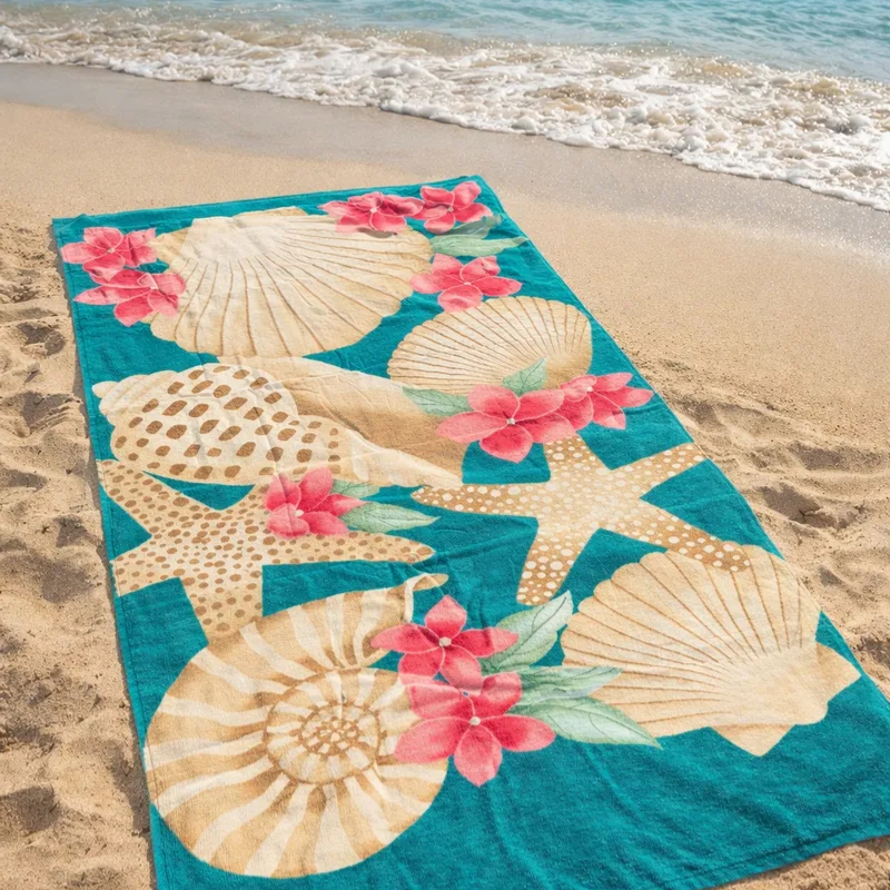 Toalha De Praia 76cmx 1,52m Buettner Aveludada Fundo Do Mar em Oferta na Shopee