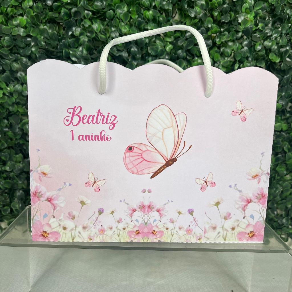 Sacolinha Surpresa Personalizada Jardim Das Borboletas /Pegue e Monte/ Lembrancinhas Personalizadas/Kit Festa