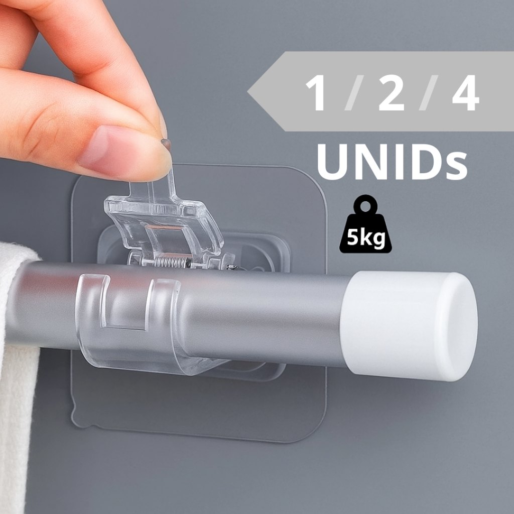 Gancho Adesivo para Varão Cortina e Persiana sem Furos