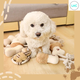Brinquedo mordedor e puxador de pelúcia com corda para cachorro