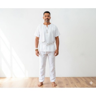 Conjunto umbanda e candomblé calça e bata em Oferta na Shopee