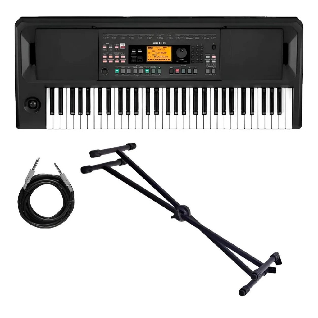 Kit Teclado Arranjador Korg Ek-50 61 Teclas E Suporte