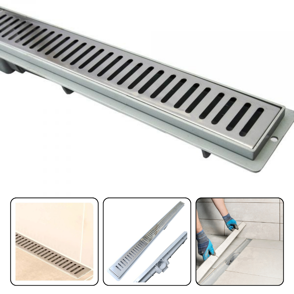 Ralo Inox Linear Oculto Seca Piso 6x70 Invisível Premium