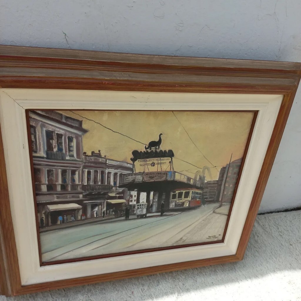 Quadro Bonde Praça Tiradentes Ronaldo Roque Vargas 72cmx61cm