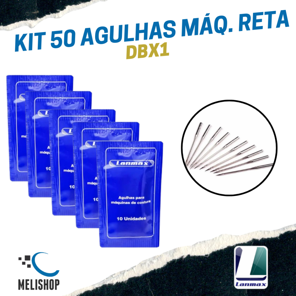 Kit 50 Agulhas para Reta Industrial Cabo Fino Lanmax - DBX1 em Oferta na Shopee