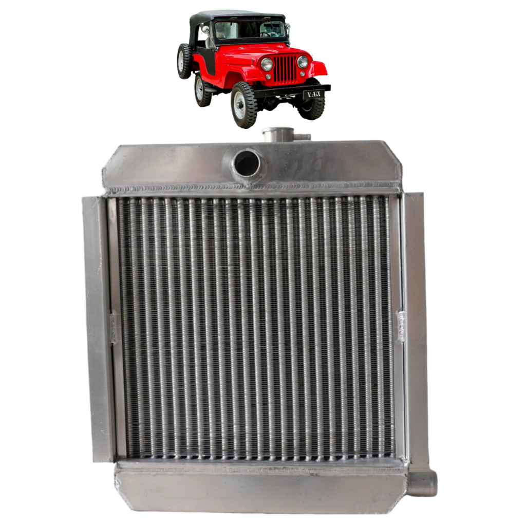 RADIADOR DE ÁGUA COMPATIVEL JEEP WILLYS / FORD JEEP – 4 CILINDROS – 1976 A 1983 – ALUMÍNIO TUBULAR 3 CARREIRAS REFORÇADO