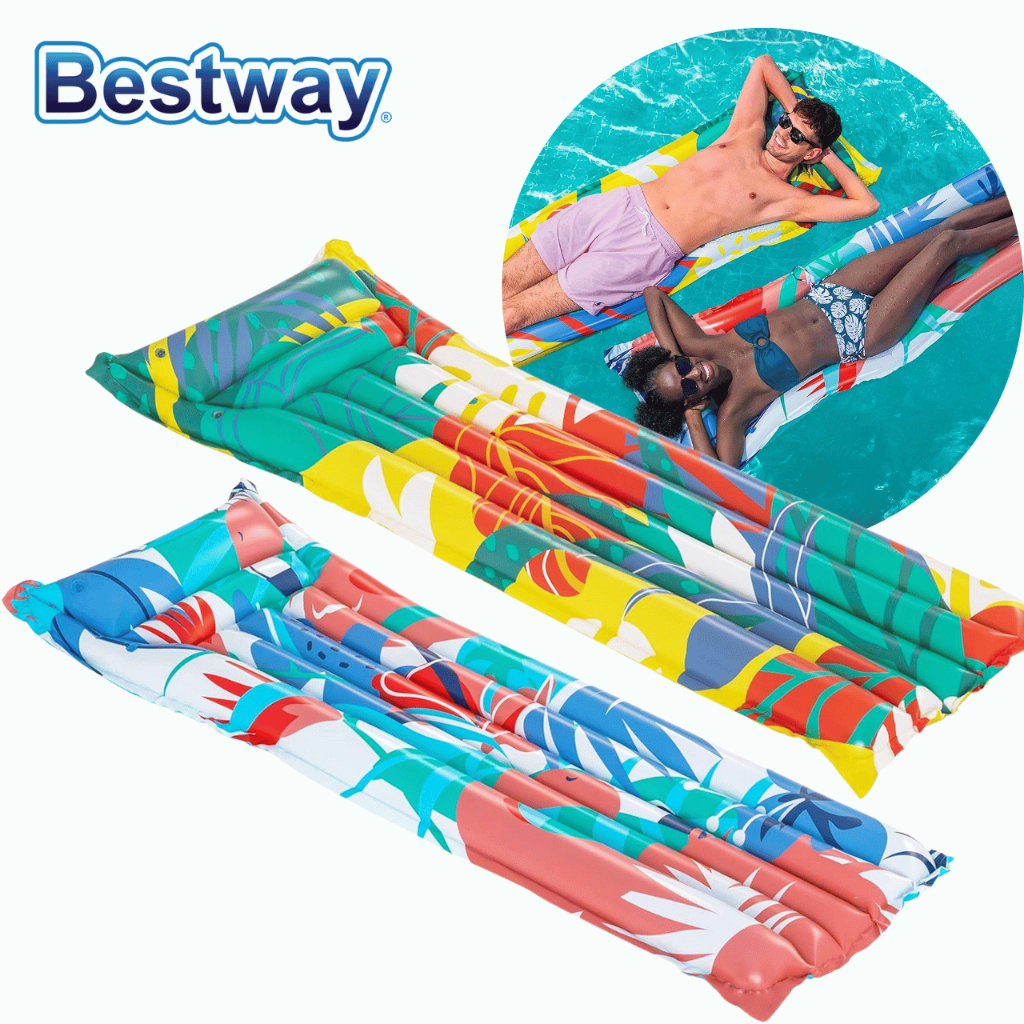 Boia Tapete Colchão Inflável Bronzeador Bestway 1,83m x 69cm Para Piscina Praia Verão Lazer