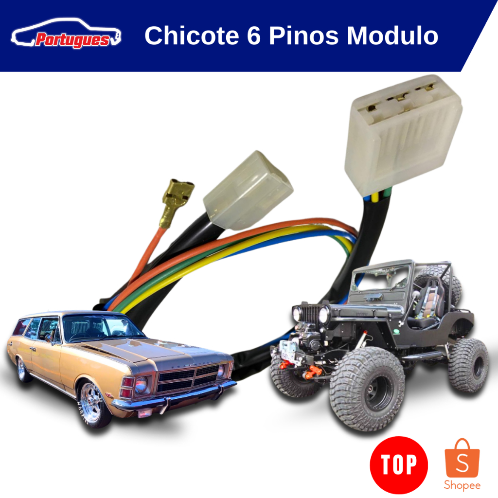 Chicote Modulo De Ignição 6 Pinos Opala Fusca Gol Monza Padrão Original Bosch