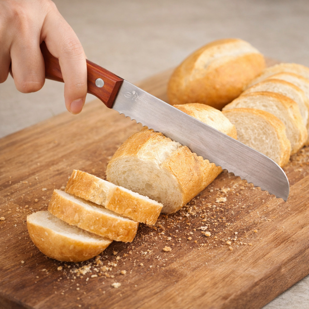 Faca de Pão 8" Serrilhada Aço Inox Profissional – 1 ou 2 Unidades em Oferta na Shopee
