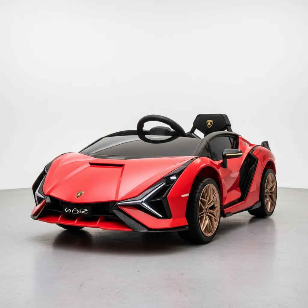 Carrinho Elétrico Infantil Lamborghini Sian 6V Licenciado com Controle Remoto Farol LED S…