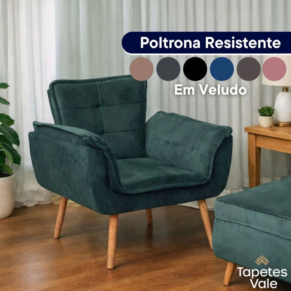 Poltrona Resistente Opala Confort Para Salao Recepção Amamentação Decorativa Luxo em Oferta na Shopee
