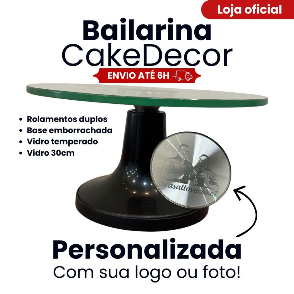 Bailarina De Vidro Profissional Personalizada Com Rolamentos Duplos bailarina para bolo