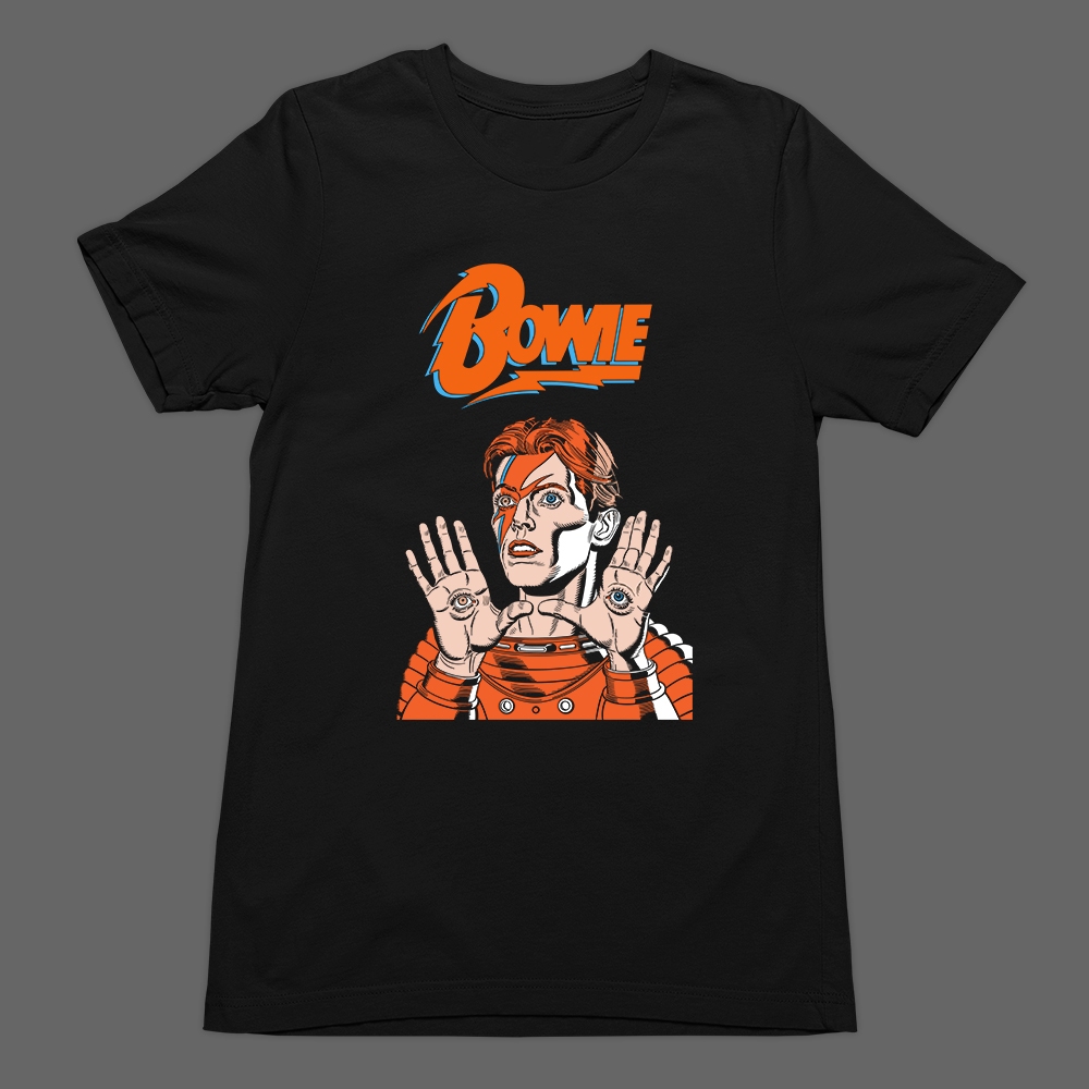 Camiseta Básica T-Shirt David Bowie Cantor Ziggy Stardust Rock Psicodélico Unissex