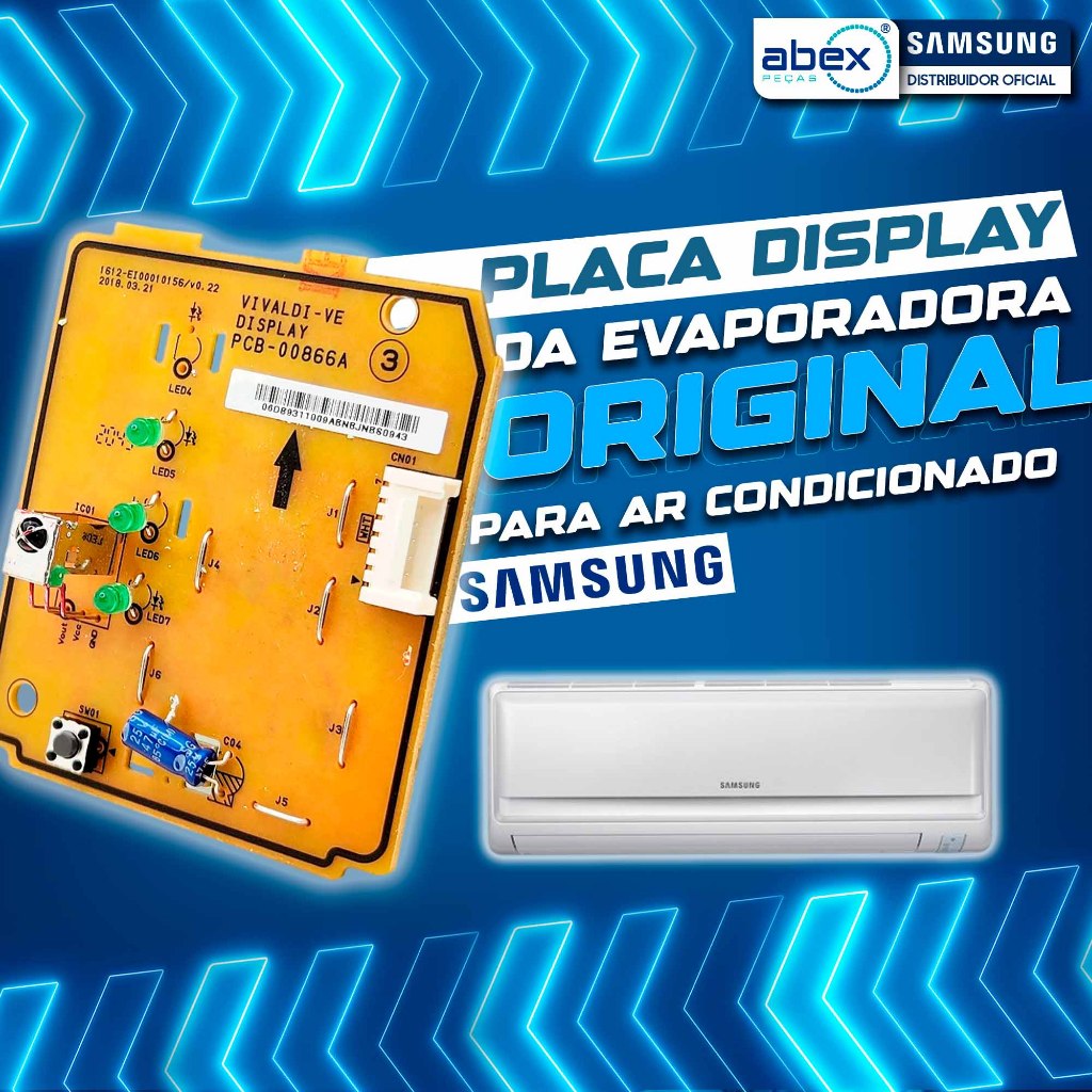 Placa Receptora Display Ar Condicionado Samsung Convencional 9000 24000 Btus DB93-11009A Original