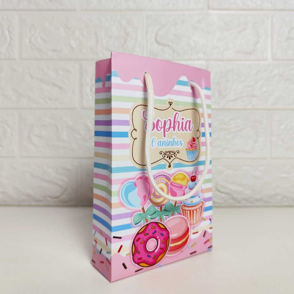 Sacolinha Personalizada  mundo dos doces\sacolinha surpresa lembrancinha confeitaria