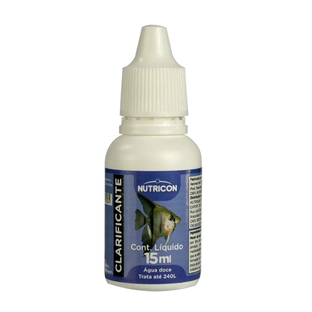 Clarificante para Aquários Nutricon 15 ml – Água Cristalina em 24 h | Fácil Uso | Até 240 L