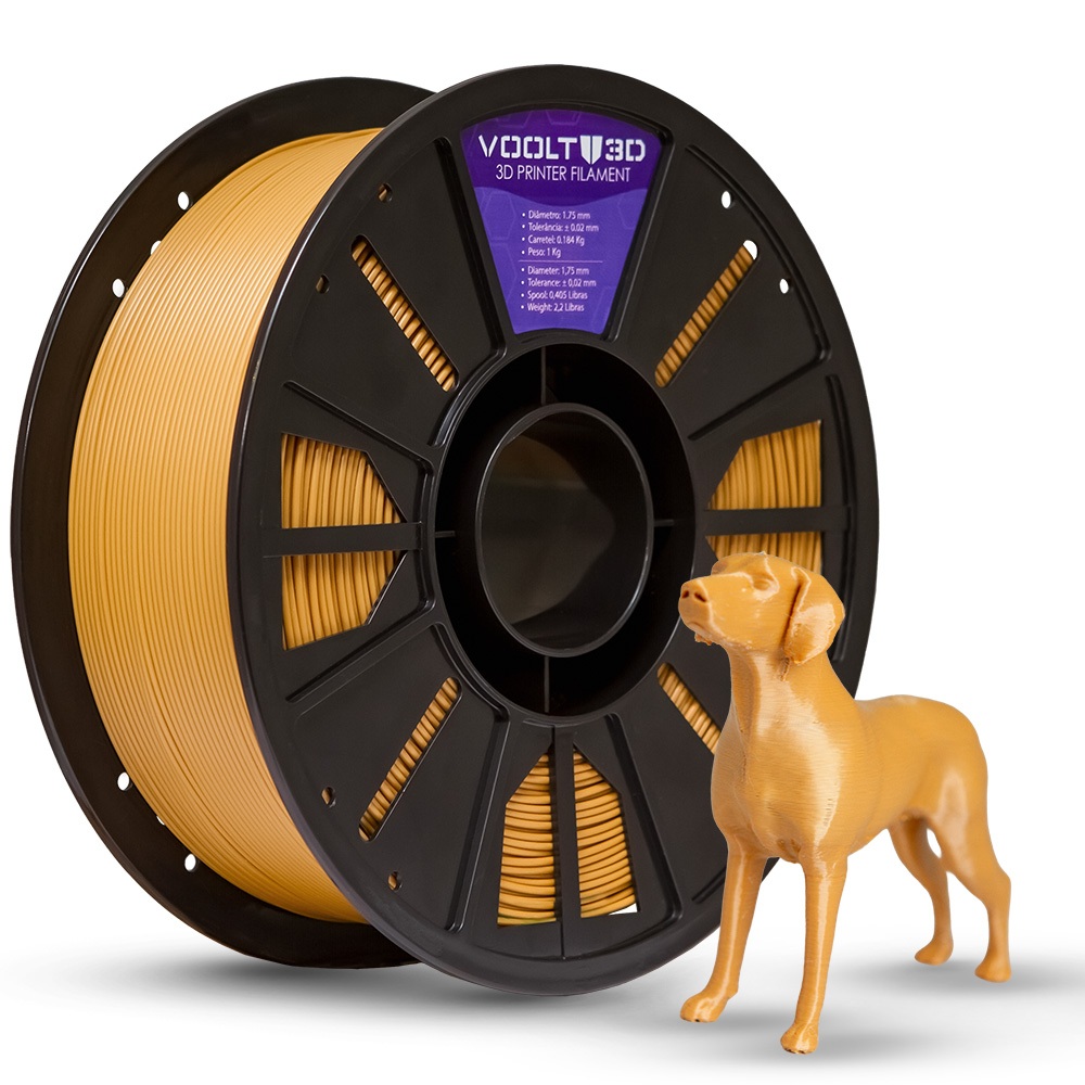 Filamento PLA Marrom Caramelo Sólido Premium 1Kg 1,75mm - Para Impressora 3D Voolt3D em Oferta na Shopee