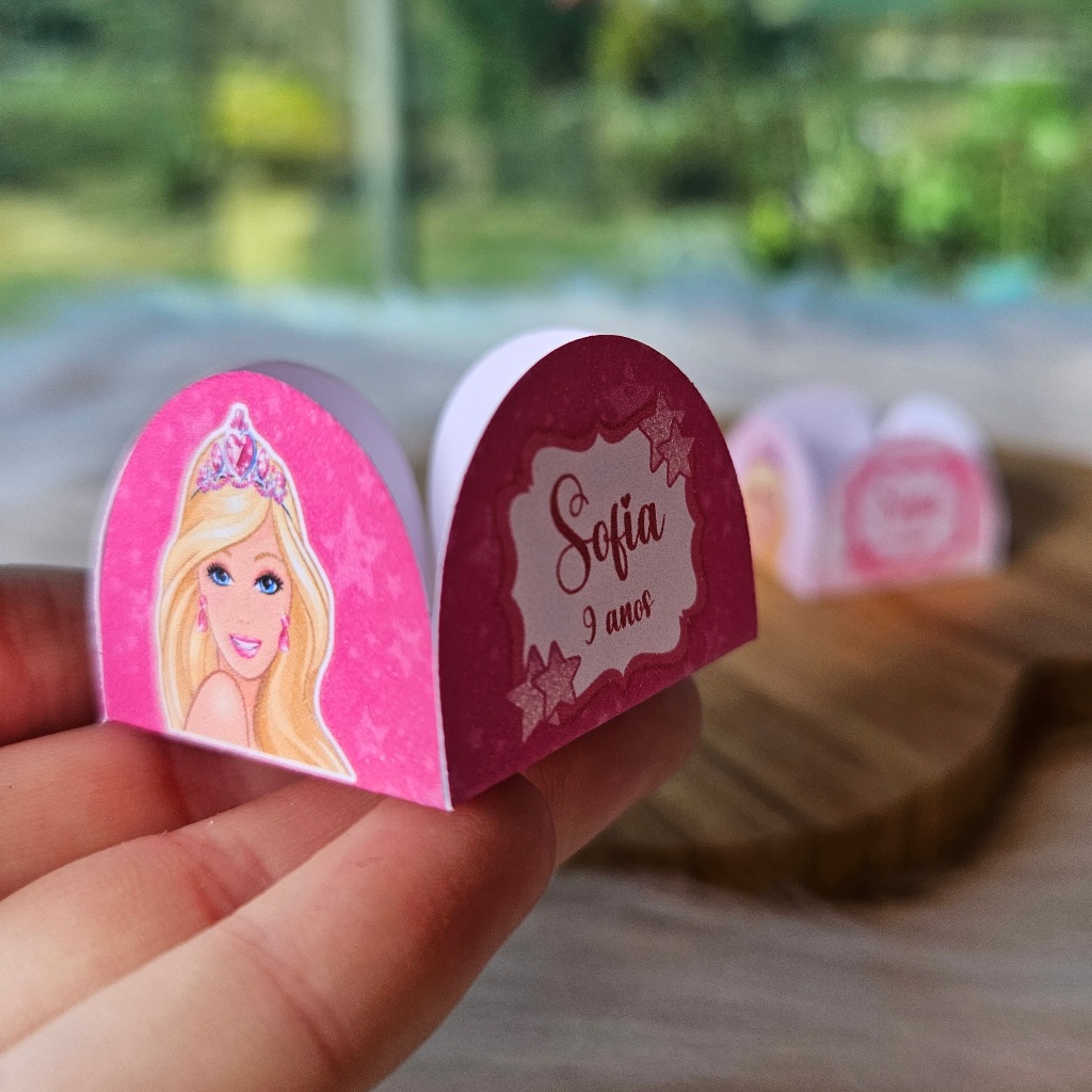 40 a 120 Forminha de doce brigadeiro Personalizada BARBIE - 4 pétalas Festa de aniversário - Lembrancinha