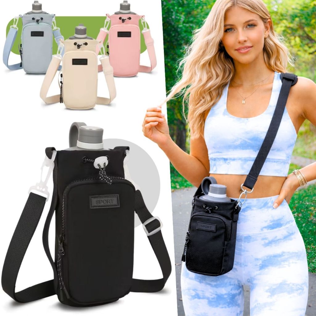 Bolsa Transversal Para Garrafa de Água Celular Catões Documentos Caminhada Corrida - Envio Imediato em Oferta na Shopee