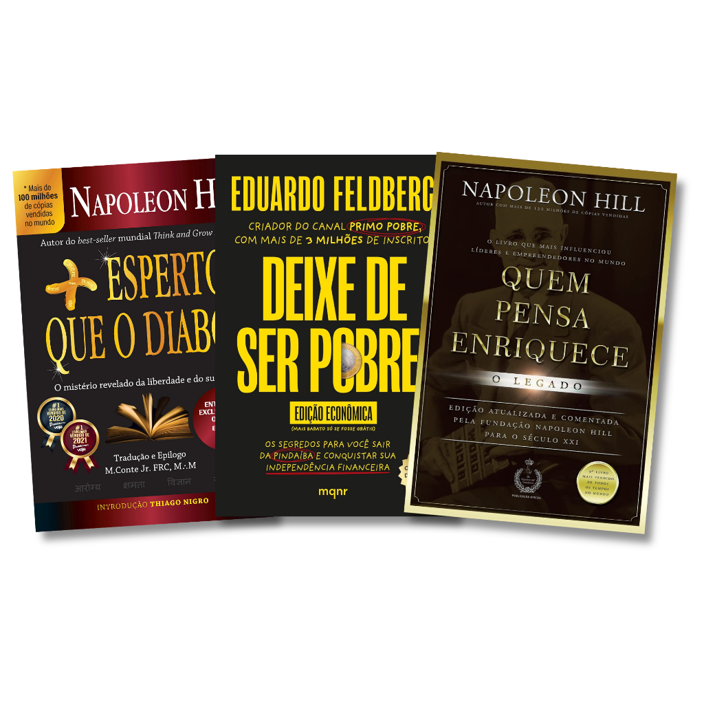 Kit de Livros Mentalidade Milionária | 3 Livros sobre Como Pensar e Agir como um Rico e ter Sucesso