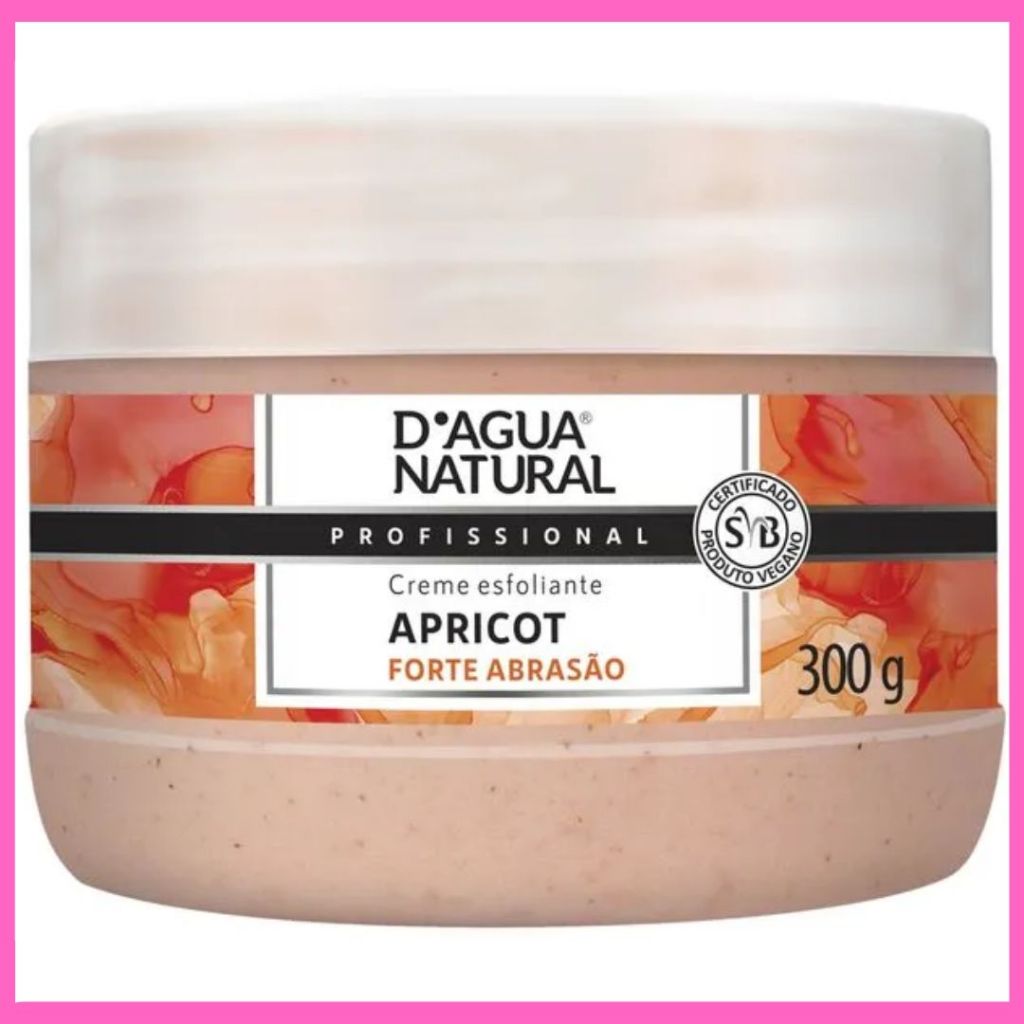 Creme Esfoliante Apricot Forte Abrasão  D’água Natural 300g em Oferta na Shopee