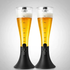Kit 2 Torres Chopp 2,5/3 Litros Tulipa Vollekz com Refil Congelante de Aço Inox - Vollekz