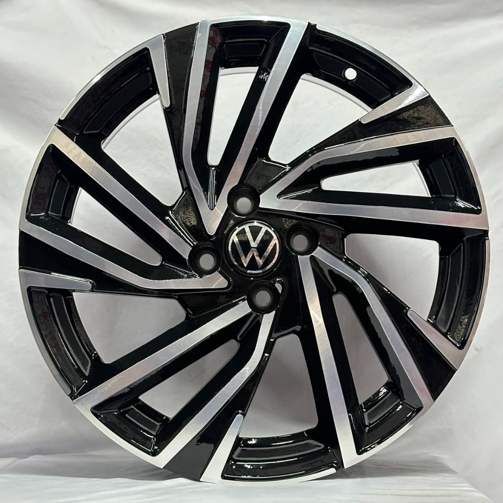 Jogo De Roda Aro 17 Chiara Vw Novo Polo Track 2024/25/26 Tera Mpi 4x100 Preta Diamantada