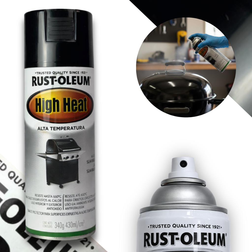 Spray Alta Temp Churrasqueira 650°c Preto Brilhante Rust Oleum em Oferta na Shopee