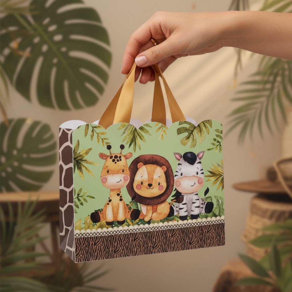 Kit Sacolinhas Personalizadas Festa (SAFARI BABY)