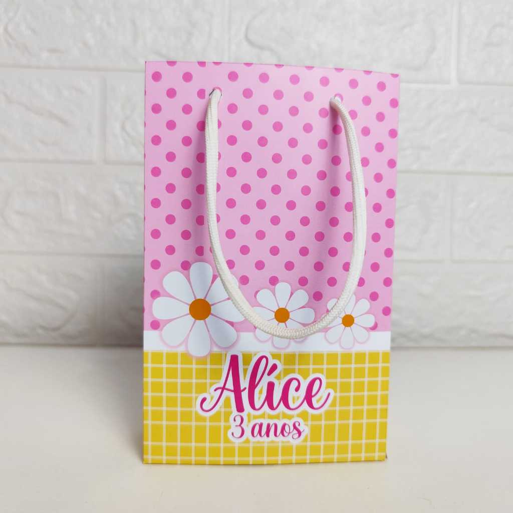 Sacolinha Personalizada margarida \sacolinha surpresa lembrancinha  margarida/ margarida