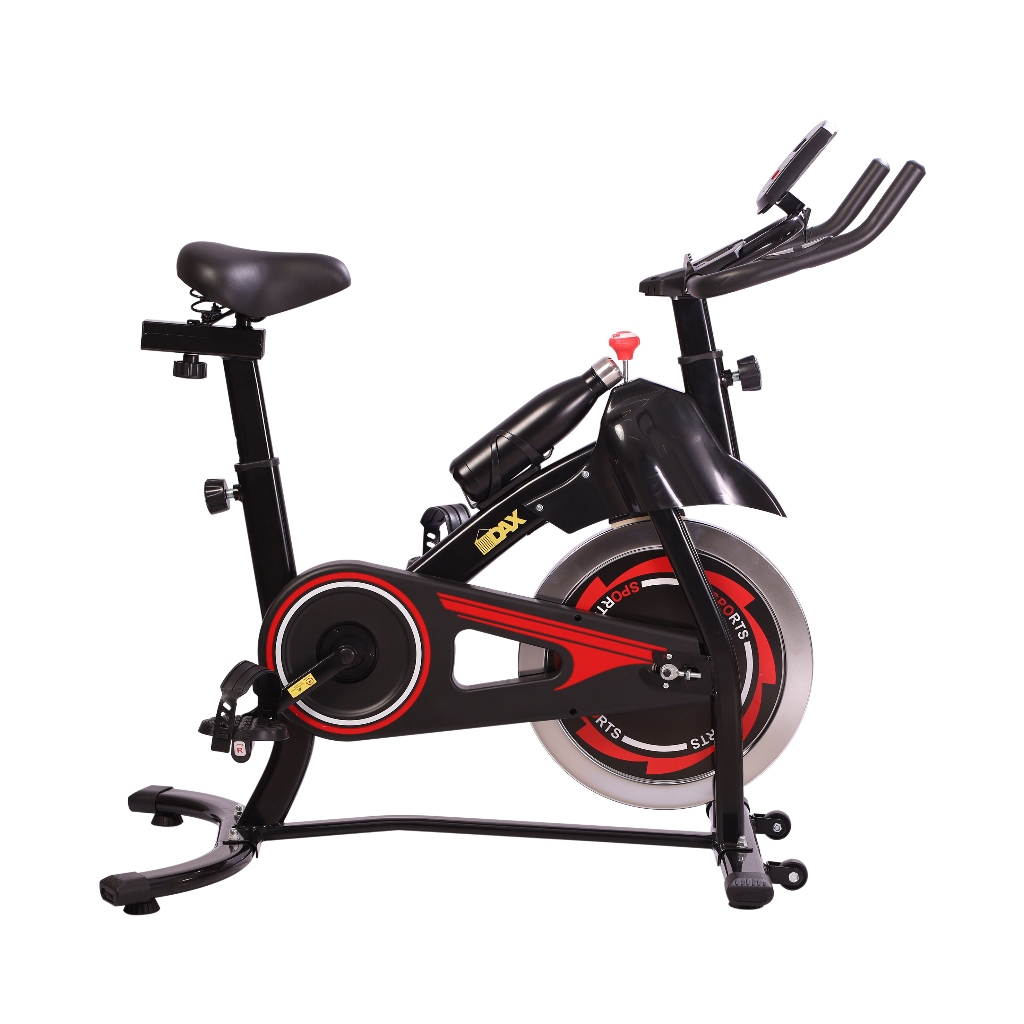 Bicicleta Bike de Spinning Com Roda De Inércia 13kg Fitness - PRETA/VERMELHA