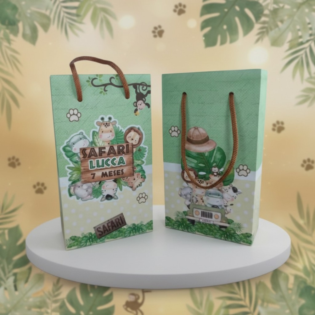 Sacolinha Surpresa Personalizadas Festa Safari Baby em Oferta na Shopee