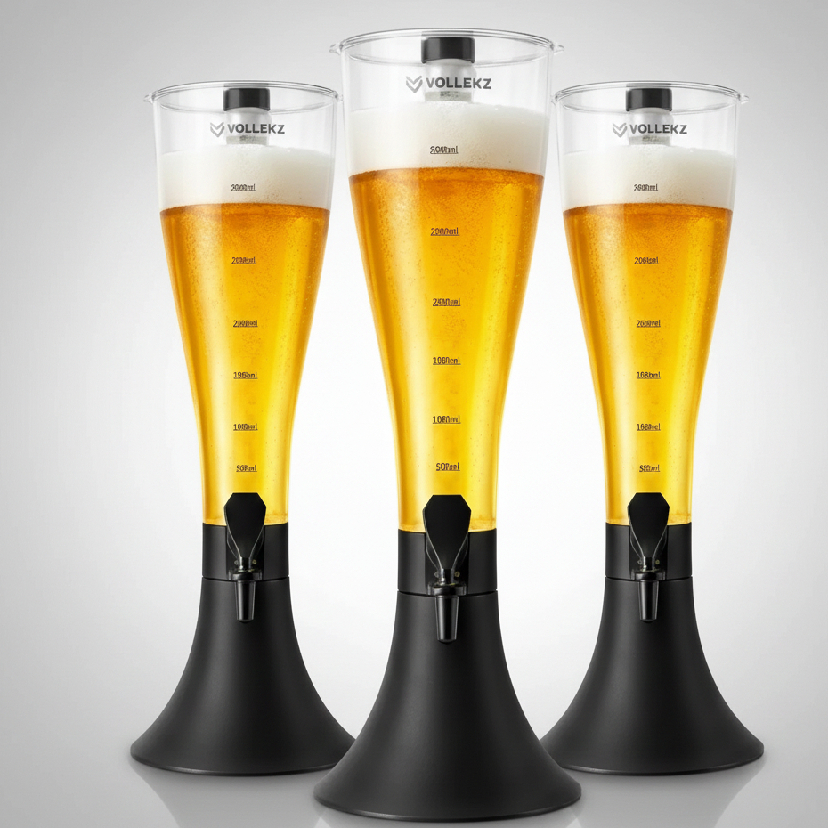 Kit 3 Torres Chopp 2,5/3 Litros Tulipa Vollekz com Refil Congelante de Aço Inox - Vollekz em Oferta na Shopee