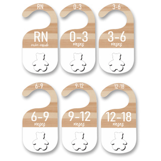 Separador de Cabide Bebê Urso Vazado MDF | Organização RN a 18 Meses | Kit Closet Infantil em Oferta na Shopee