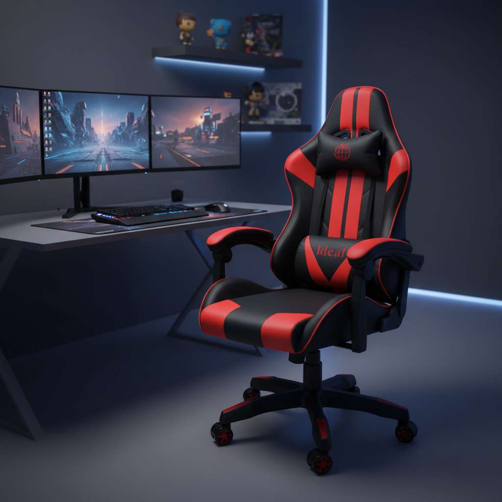 cadeira gamer ergonômica com ajuste lombar conforto para jogos e trabalho design moderno