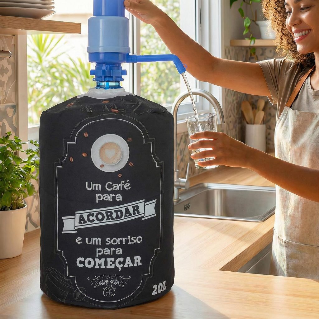 Capa Para Galão De Água Invertido 20L Com Estampa Moderna Vários Modelos por R$ 23,16