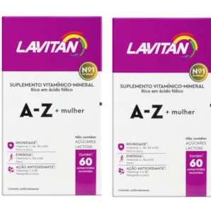 Kit 02 Lavitan Polivitamínico A-Z Mulher + Ômega 3 60comprimidos