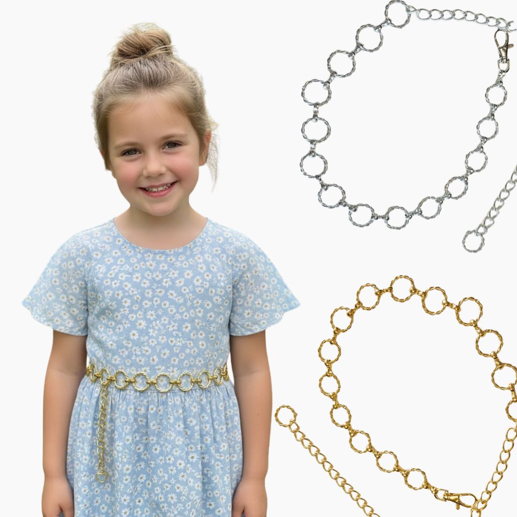Cinto de Corrente Infantil Menina Moda Kids Delicado Prata e Dourado - Sarinha em Oferta na Shopee
