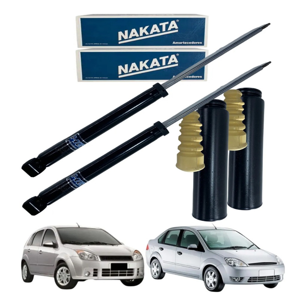 2 Amortecedor Nakata + Kit Batente e Coifa Fiesta 2003 2004 2005 2006 ate 2013 Motor Zetec Rocam em Oferta na Shopee